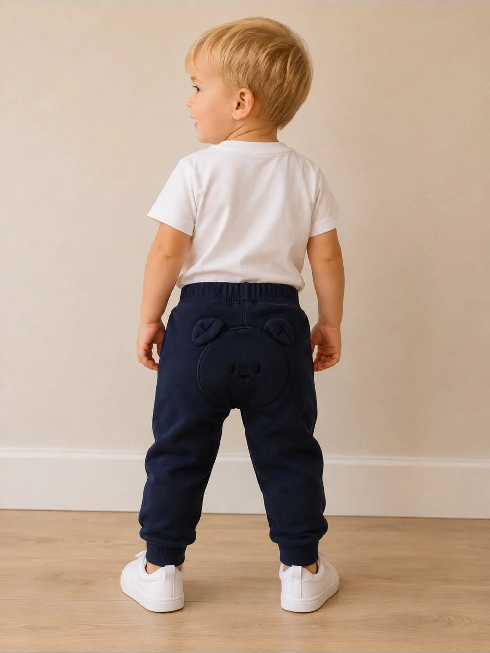 United Colors of Benetton Baby Navy Bear Jogger Pants 12-18M 82cm